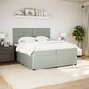 vidaXL Cama box spring con colchón terciopelo gris claro 200x200 cm