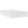 vidaXL Cama con estanter&iacute;a sin colch&oacute;n madera maciza blanca 135x190 cm