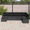 vidaXL Conjunto de sof&aacute; de jard&iacute;n 8 pcs Negro Polirat&aacute;n