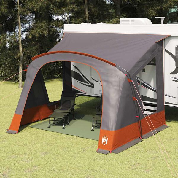 vidaXL Tienda de Caravana con techo Gris y naranja 410 x 275 x 245 cm