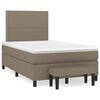 vidaXL Cama box spring con colch&oacute;n tela gris taupe 120x190 cm