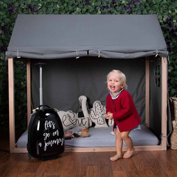 CHILDHOME Cubierta para cama en forma de casa antracita 150x80x140 cm