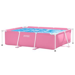 INTEX Piscina de Metal con Estructura Sobre el Suelo Rosa PVC y Acero
