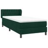 vidaXL Cama box spring con colch&oacute;n terciopelo verde oscuro 80x220 cm