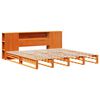 vidaXL Cama con estanter&iacute;a sin colch&oacute;n madera maciza marr&oacute;n 180x200 cm