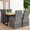 vidaXL Juego de comedor para jard&iacute;n 5 piezas gris