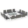 vidaXL Set de muebles de jard&iacute;n 16 pzas y cojines rat&aacute;n sint&eacute;tico gris