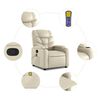 vidaXL Sillón reclinable de masaje cuero sintético crema