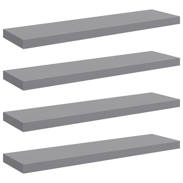 vidaXL Estantes flotantes de pared 4 uds MDF gris 90x23,5x3,8 cm