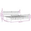 vidaXL Estructura cama sin colch&oacute;n con estribo metal blanco 193x203 cm