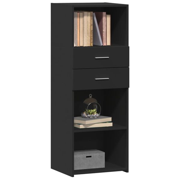 vidaXL Aparador alto madera de ingenier&iacute;a negro 45x42,5x124 cm