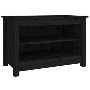 vidaXL Zapatero madera de pino maciza negro 70x38x45,5 cm