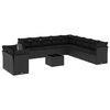 vidaXL Set de sof&aacute;s de jard&iacute;n 12 piezas cojines rat&aacute;n sint&eacute;tico negro