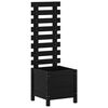 vidaXL Jardinera con estanter&iacute;a madera maciza pino negro 39x39,5x114cm