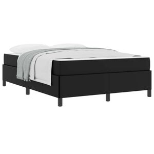 vidaXL Estructura de cama con colch&oacute;n Negro 140 x 200 cm tela