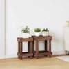 vidaXL Soporte de plantas 2 pcs Marr&oacute;n 70 x 11 x 27 cm Madera de Caoba