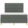 vidaXL Cama tipo Box Spring con colch&oacute;n Gris oscuro 140 x 190 cm tela