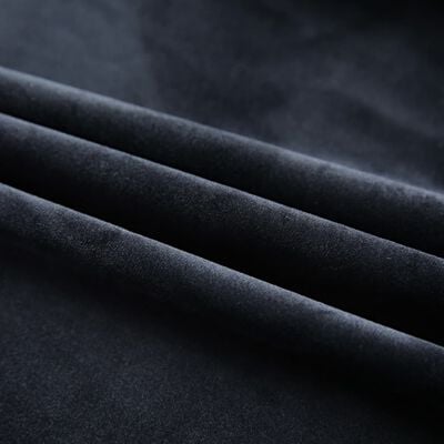 vidaXL Cortinas opacas con ganchos 2 uds terciopelo negro 140x245 cm