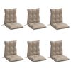 vidaXL Cojines para silla respaldo bajo 6 uds tela Oxford gris taupe