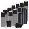 vidaXL Vasos de papel para caf&eacute; con tapas 1000 uds negro 120 ml