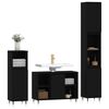 vidaXL Juego de muebles de baño 3 pzas madera contrachapada negro