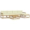 vidaXL Conjunto de sof&aacute;s de exterior 6 uds. 5 plaza Blanco y Crema