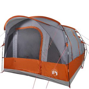 vidaXL Tienda de campa&ntilde;a t&uacute;nel 3 personas impermeable gris y naranja