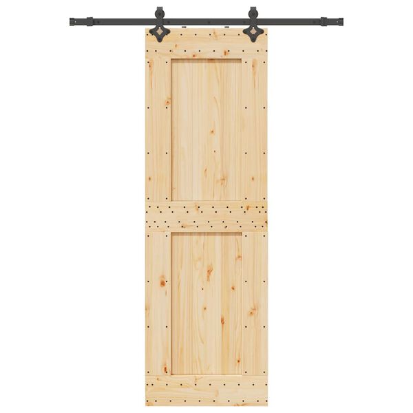 vidaXL Puerta corredera con herrajes madera maciza de pino 70x210 cm