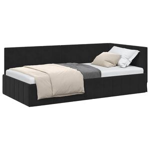 vidaXL Estructura de cama en esquina Negro 90 cm x 200 cm Terciopelo