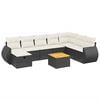 vidaXL Set de sof&aacute;s de jard&iacute;n 8 piezas y cojines rat&aacute;n sint&eacute;tico negro