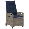 vidaXL Silla de Jard&iacute;n 2 pcs gris y azul marino 56 x 60 x 112 cm