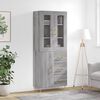 vidaXL Aparador alto madera contrachapada gris sonoma 69,5x34x180 cm