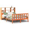 vidaXL Cama con estanter&iacute;a sin colch&oacute;n madera maciza marr&oacute;n 150x200 cm