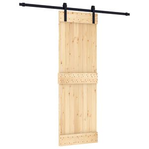 vidaXL Puerta Corredera Natural y negro 70 x 210 cm