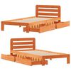 vidaXL Estructura de cama sin colch&oacute;n madera maciza marr&oacute;n 90x190 cm