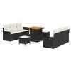 vidaXL Conjunto de sof&aacute;s de jard&iacute;n 9 uds. Negro rat&aacute;n sint&eacute;tico