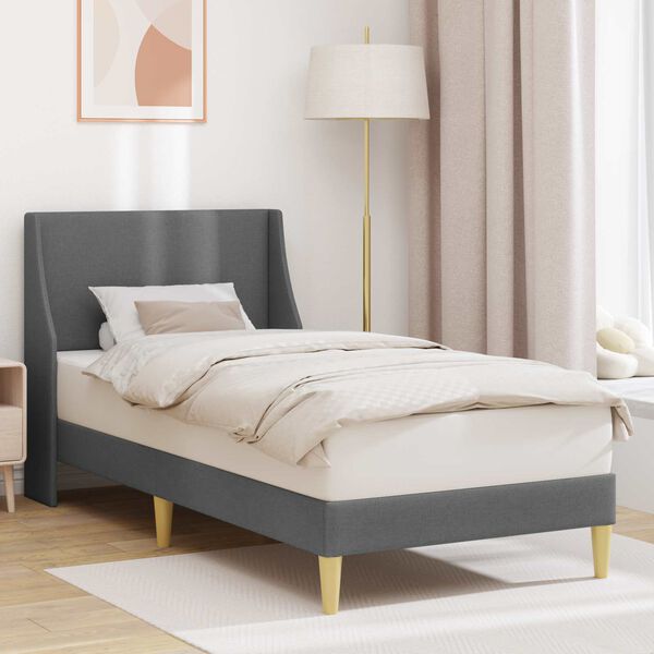 vidaXL Estructura de cama Gris oscuro 90 x 190 cm Terciopelo
