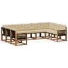 vidaXL Conjunto de sof&aacute;s de exterior 9 uds. Natural y Beige