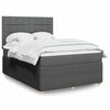 vidaXL Cama box spring con colch&oacute;n tela gris oscuro 140x200 cm