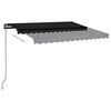 vidaXL Toldo manual retr&aacute;ctil con LED gris antracita 3,5x2,5 m