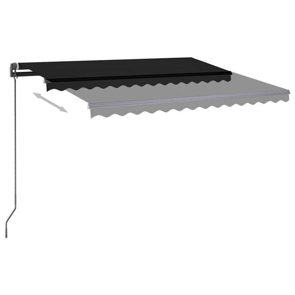 vidaXL Toldo manual retr&aacute;ctil con LED gris antracita 3,5x2,5 m