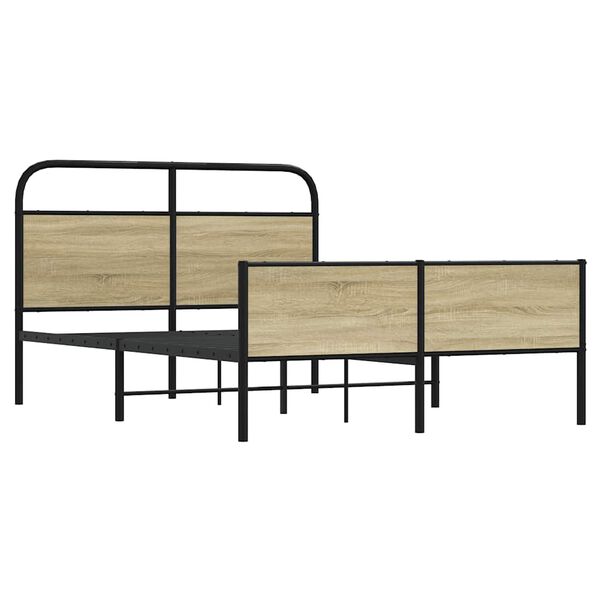 vidaXL Estructura de cama sin colch&oacute;n 120x190 cm madera roble Sonoma