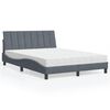 vidaXL Cama con colch&oacute;n Hanko terciopelo gris oscuro 140x190 cm