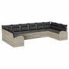 vidaXL Conjunto de sof&aacute;s de jard&iacute;n 10 uds. Gris Claro rat&aacute;n sint&eacute;tico