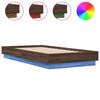 vidaXL Estructura de cama con luces LED roble marr&oacute;n 90x190 cm