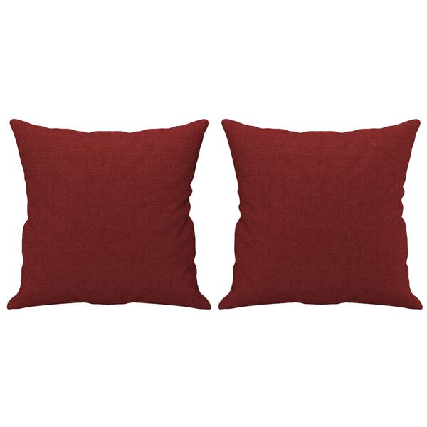vidaXL Cojines decorativos 2 uds tela rojo tinto 40x40 cm