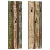 vidaXL Percheros de pared 2 uds madera maciza reciclada 36x3x110 cm