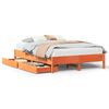 vidaXL Cama sin colch&oacute;n madera maciza pino marr&oacute;n cera 150x200 cm
