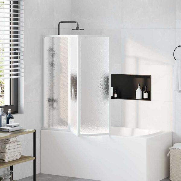 Mampara de ducha con 3 paneles plegables, 117 x 120 cm