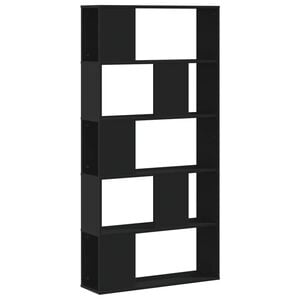 vidaXL Librer&iacute;a 5 niveles madera ingenier&iacute;a negra 80,5x23,5x162,5 cm
